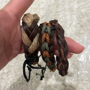 NEW men’s leather bracelet & necklace